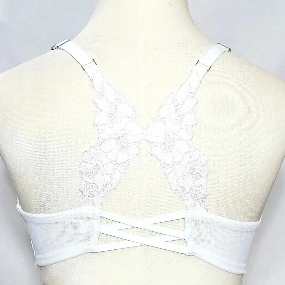 38DD Unveiled Felina Beautiful‎ Love Front Close Underwire Bra White NWT - Picture 5 of 12